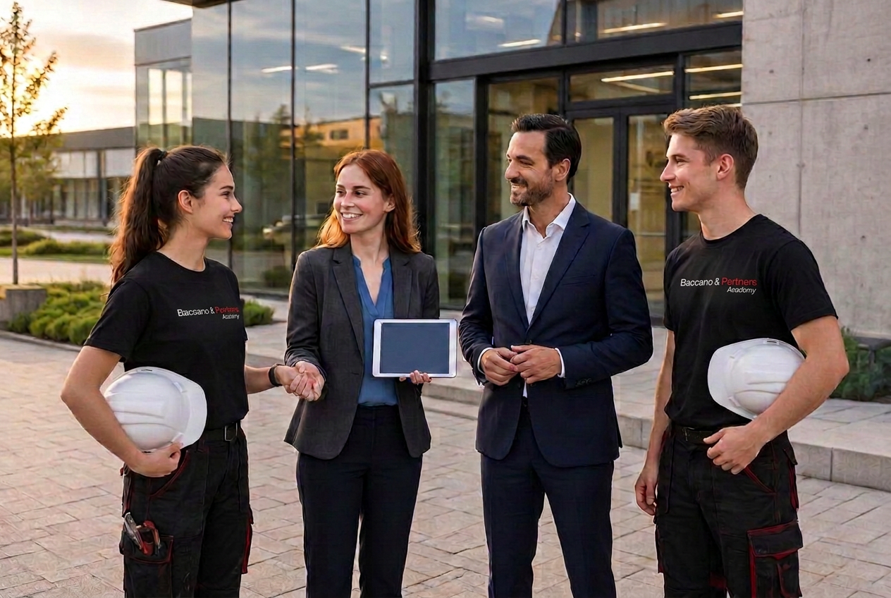 Un'azienda incontra due professionisti formati dall'academy